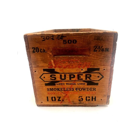 Vintage Western Cartridge Co. Wood Ammo Box 20 GA Shot Shells Rustic - Picture 2 of 6